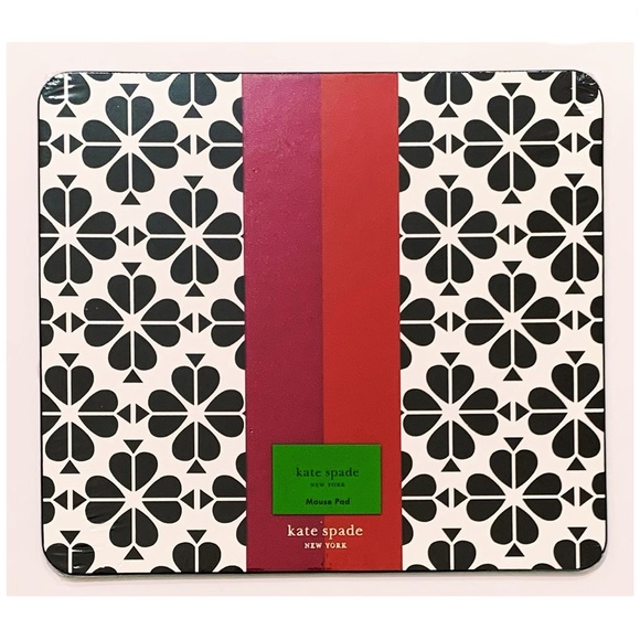 NWT Kate Spade ♠️ BLACK SPADE FLOWER Polyurethane Non-slip Back Mouse Pad - Picture 2 of 6